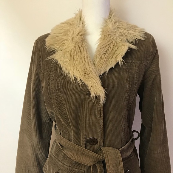 Esprit Jackets & Coats Esprit Corduroy And Faux Fur Coat Size Small